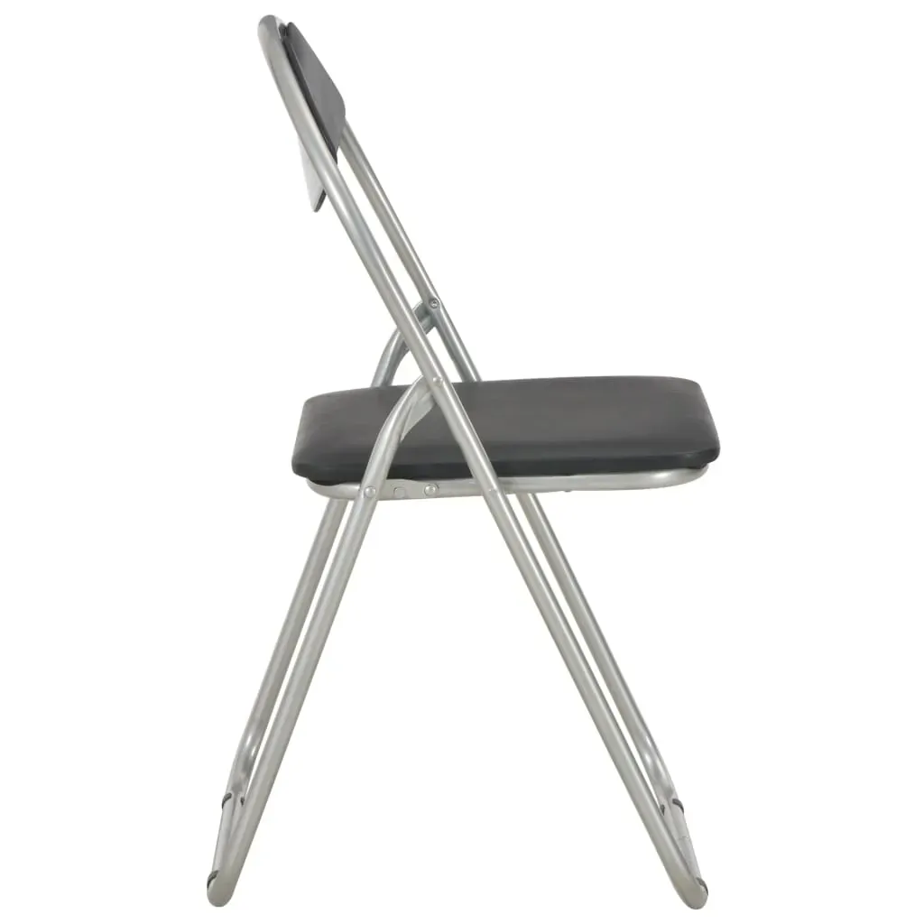 Folding Dining Chairs 2 pcs Black Faux Leather Price