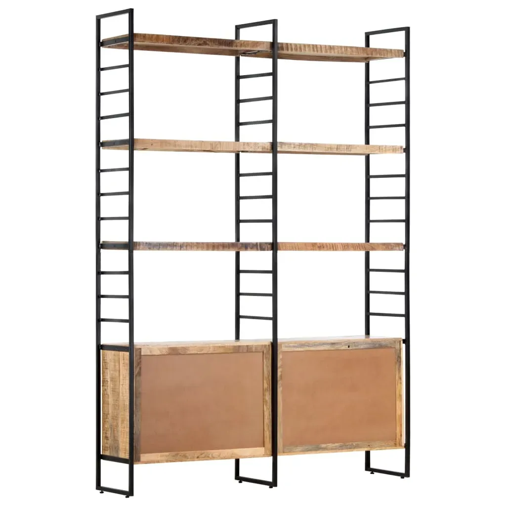 4-Tier Bookcase 124x30x180 cm Rough Mango Wood Price