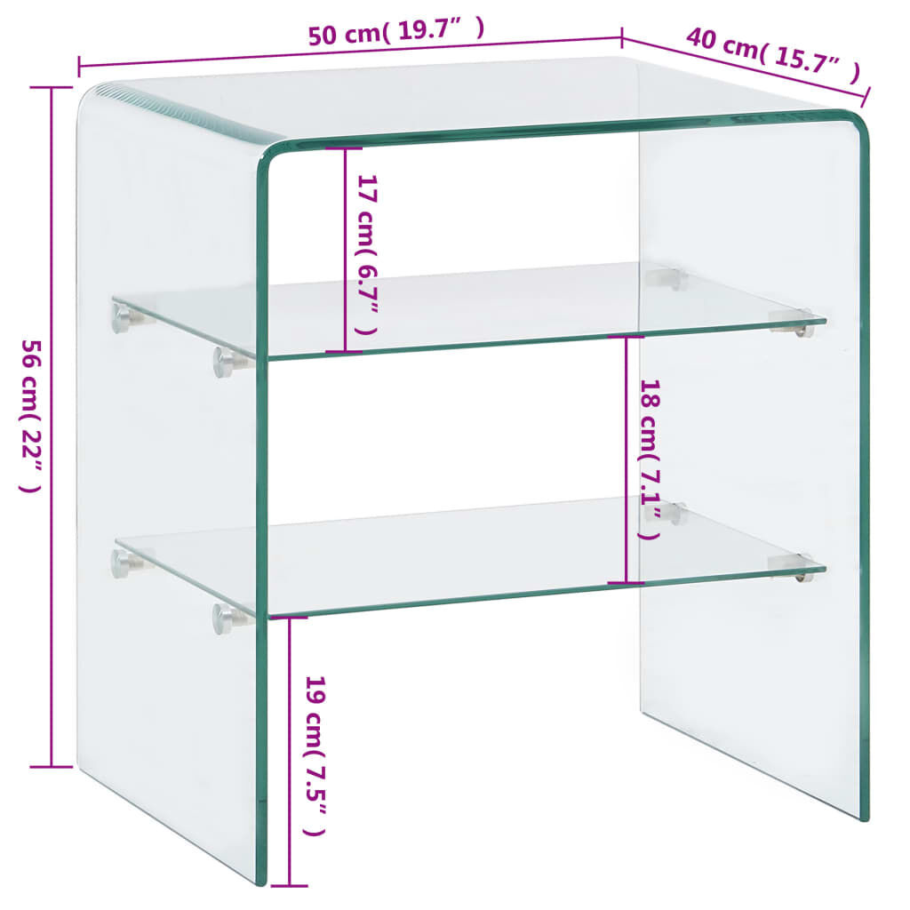 Coffee Table 50x40x56 cm Tempered Glass Price