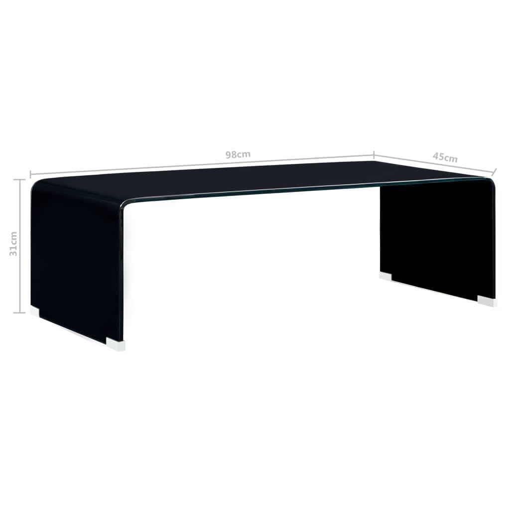Coffee Table Black 98x45x31 cm Tempered Glass Price