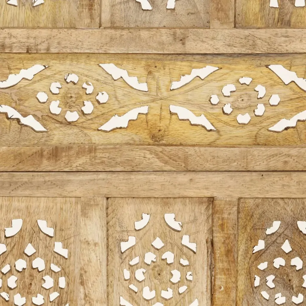 Hand Carved 4-Panel Room Divider 160x165 cm Solid Mango Wood Price