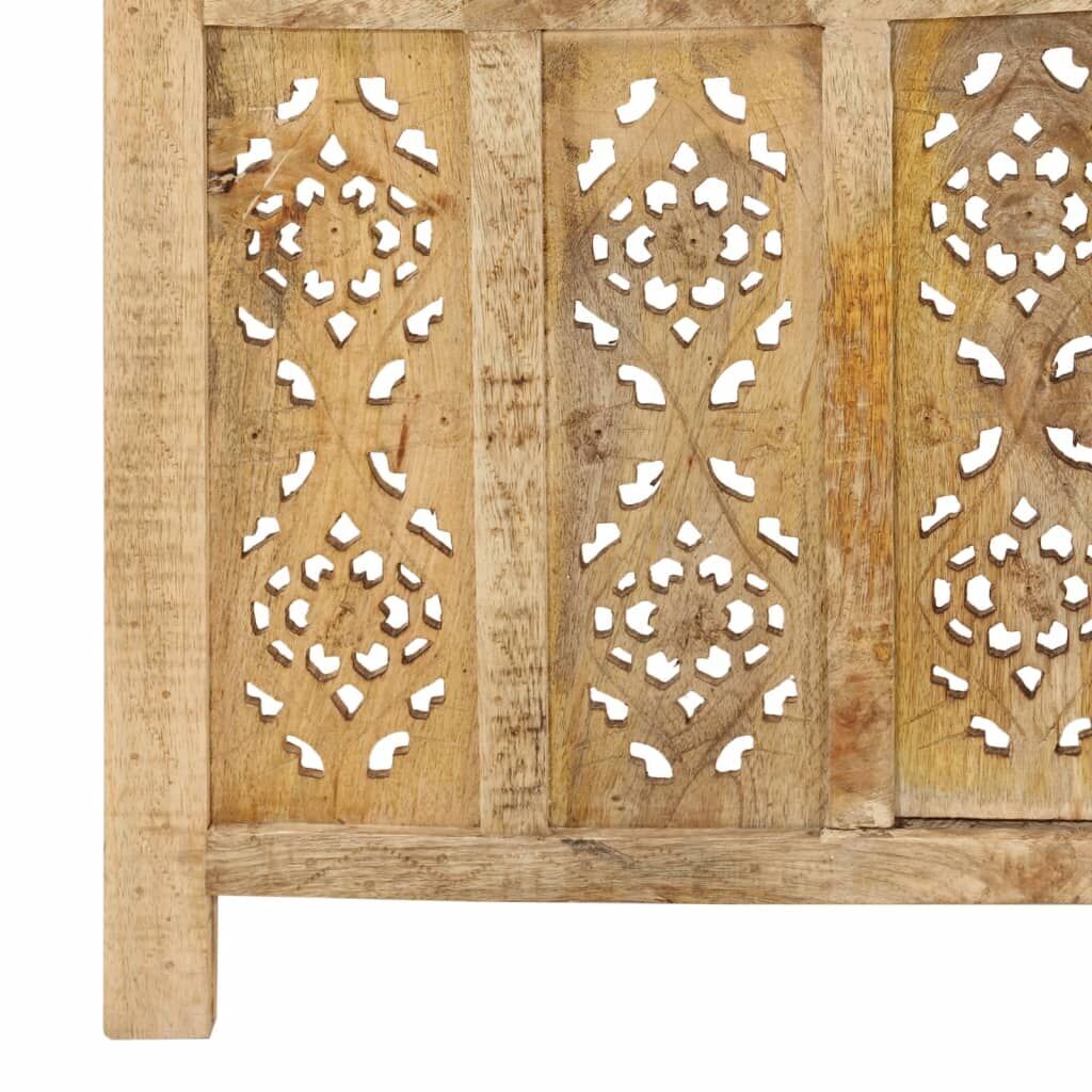 Hand Carved 5-Panel Room Divider 200x165 cm Solid Mango Wood Price