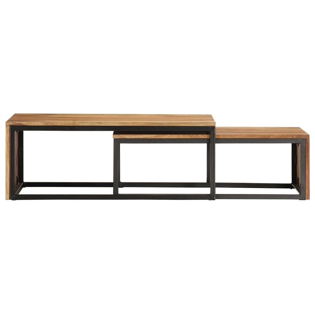 Nesting Tables 2 pcs Solid Acacia Wood Price