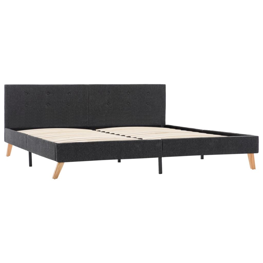 Bed Frame without Mattress Grey Fabric 183x203 cm King Price