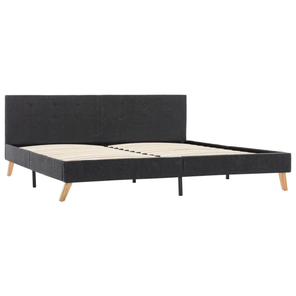 Bed Frame without Mattress Grey Fabric 183x203 cm King Price