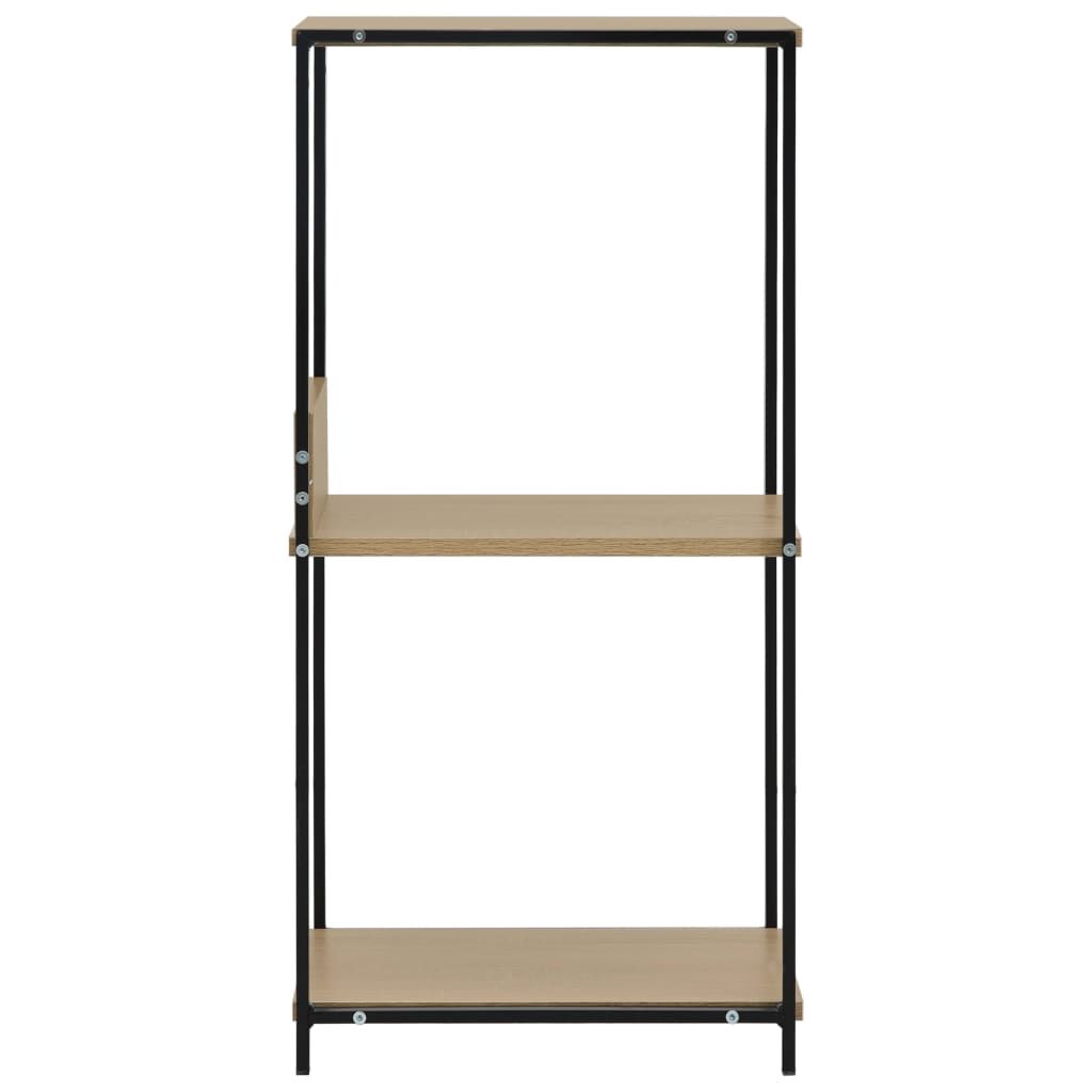 Small Straight Book Shelf Black and Oak 33.5x39.6x79.7 cm Engineered Wood Price