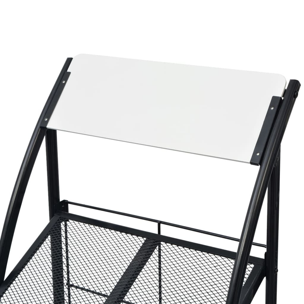 Magazine Rack 47x40x134 cm Black and White A4 Price