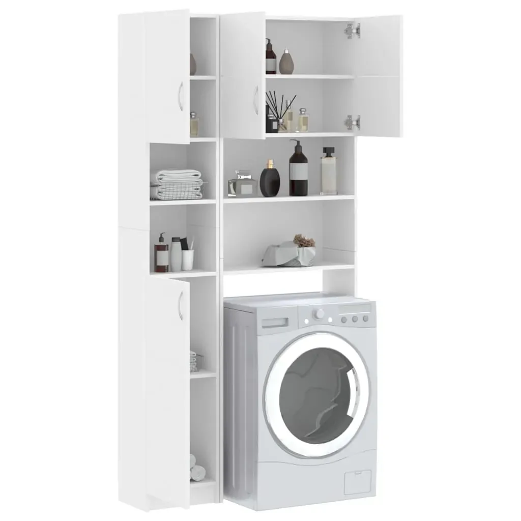 Washing Machine Cabinet Set White Engineered Wood Price