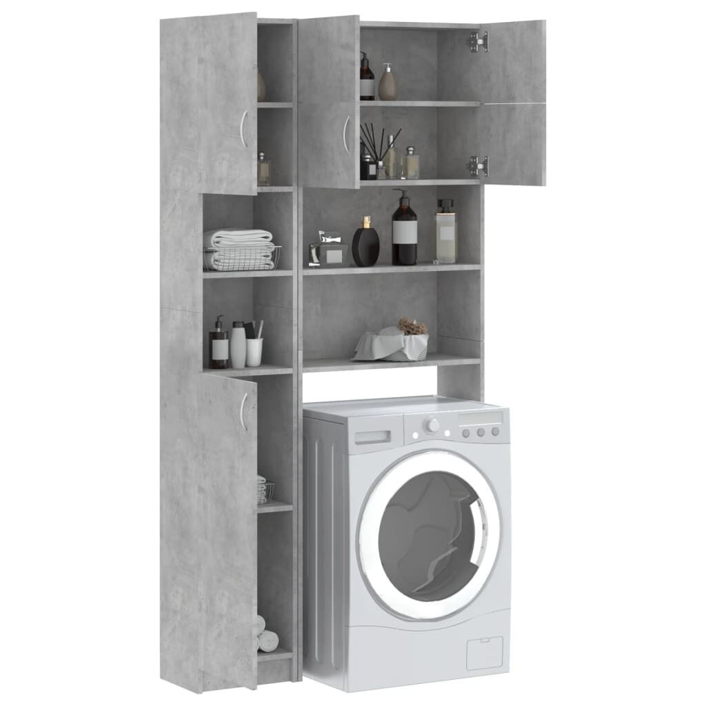 Washing Machine Cabinet Set Concrete Grey Engineered Wood Price