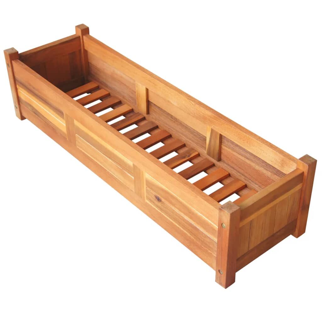 Garden Raised Beds 2 pcs Acacia Wood 100x30x25 cm Price