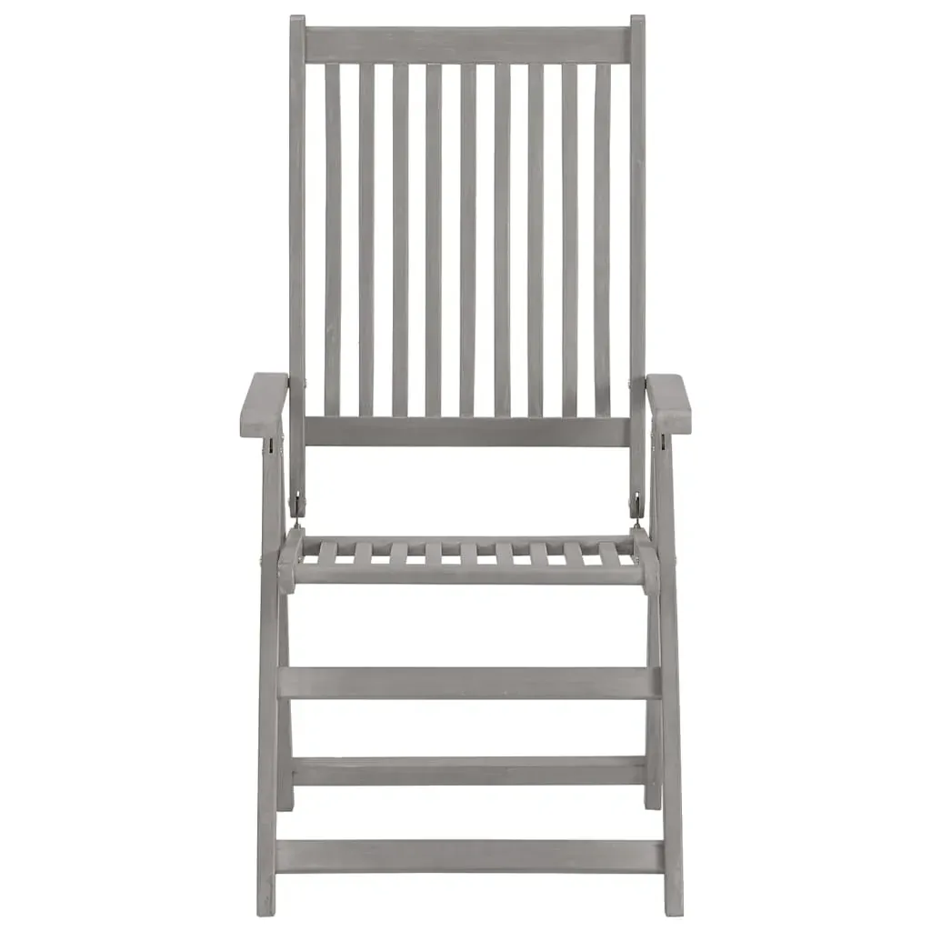 5 Piece Garden Dining Set (150-200)x100cm Solid Acacia Wood Grey Price