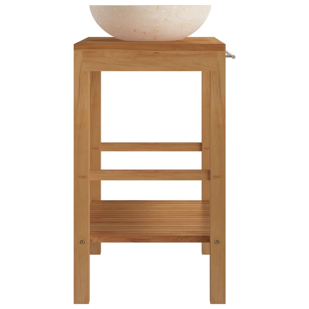 Bathroom Vanity Cabinet Solid Wood Teak with Sink Marble Cream Price