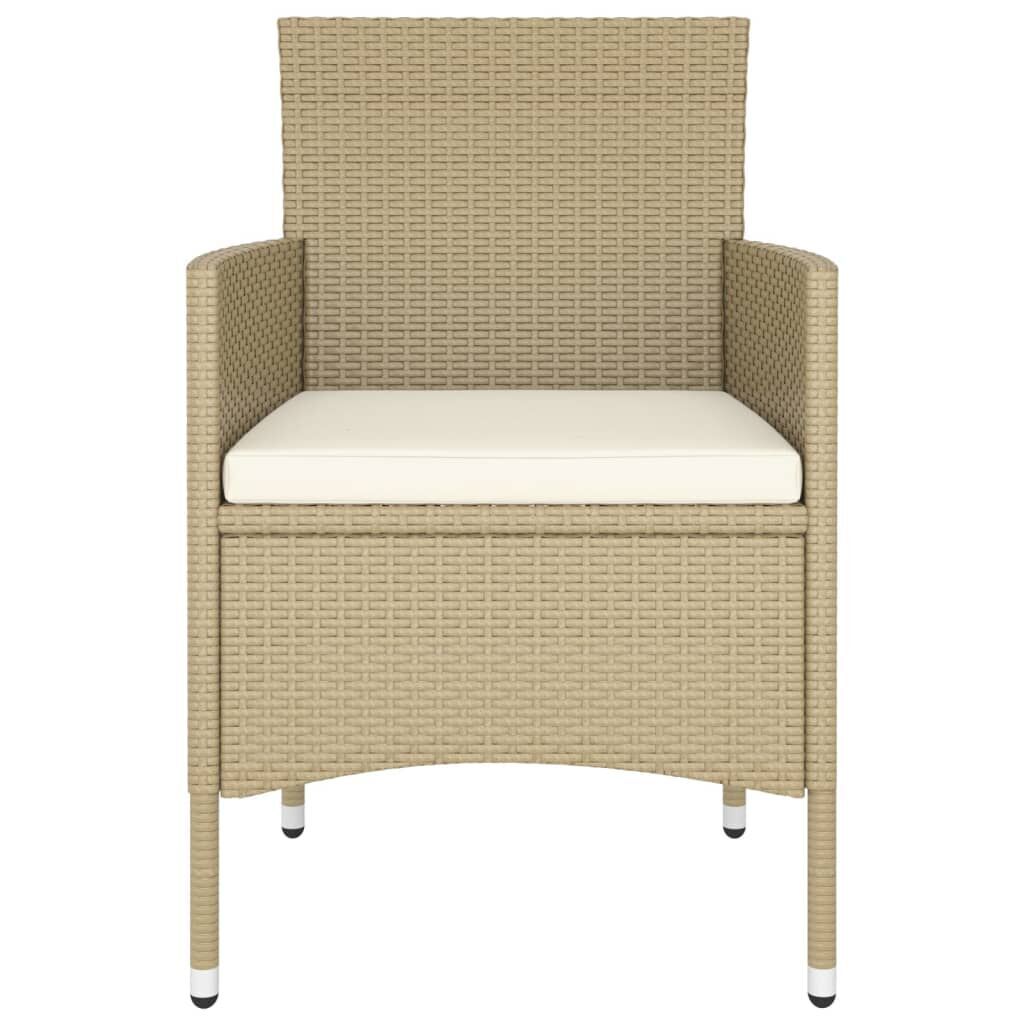 5 Piece Garden Dining Set Poly Rattan Beige (310551+310612) Price