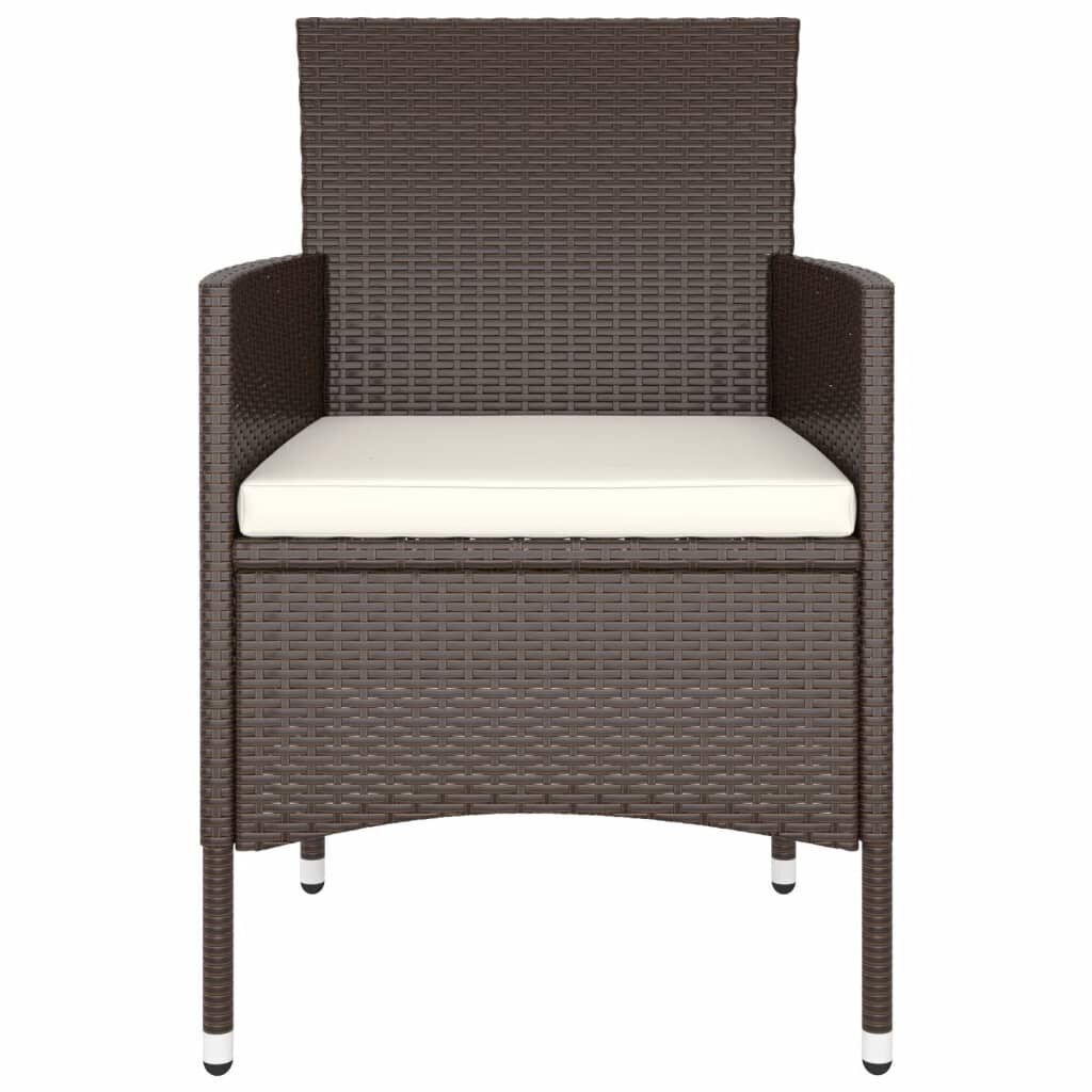 5 Piece Garden Dining Set Poly Rattan Brown Price