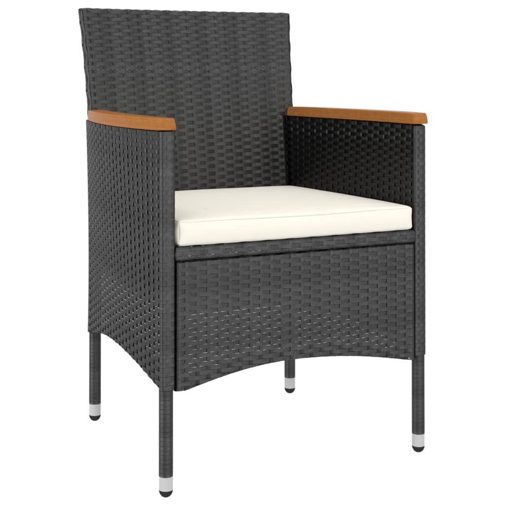 5 Piece Garden Dining Set Poly Rattan & Solid Acacia Wood Black Price
