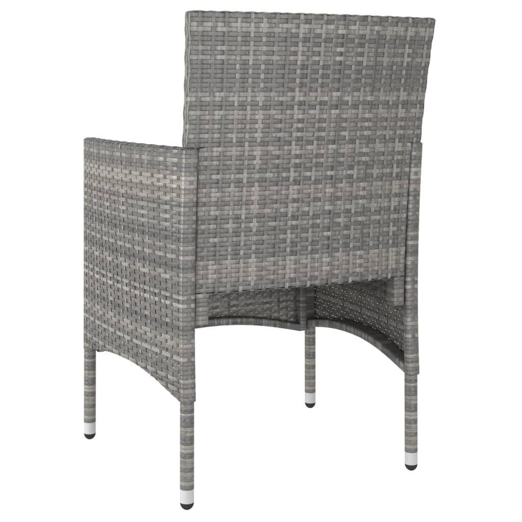 5 Piece Garden Dining Set Poly Rattan & Solid Acacia Wood Grey Price
