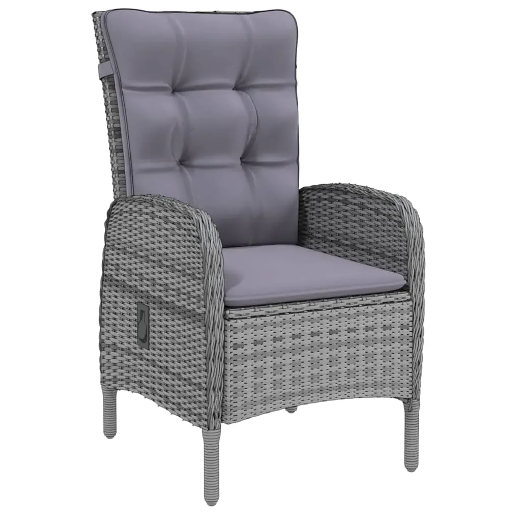 3 Piece Garden Dining Set Poly Rattan Grey Price