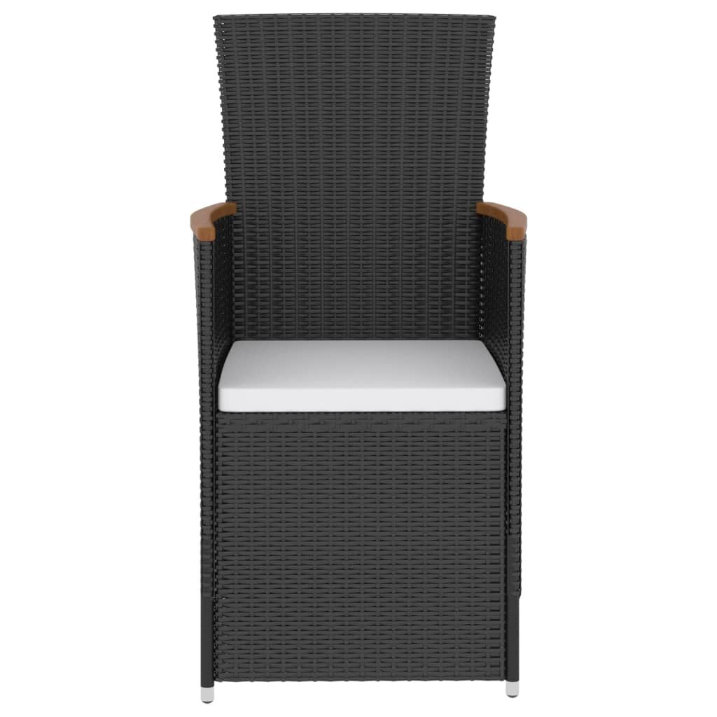 5 Piece Outdoor Dining Set with Cushions Poly Rattan Black Price