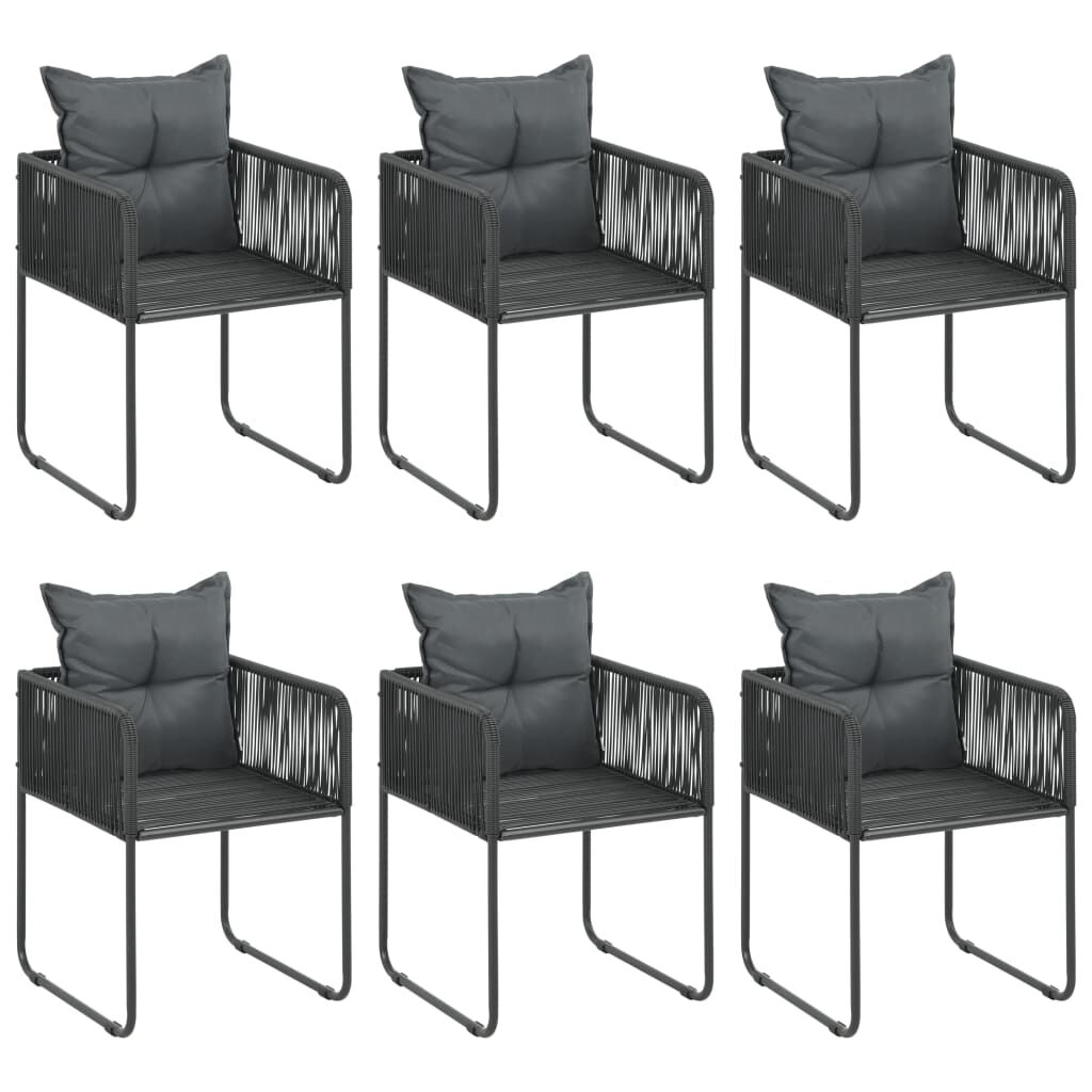 7 Piece Garden Dining Set PVC Rattan Black Price