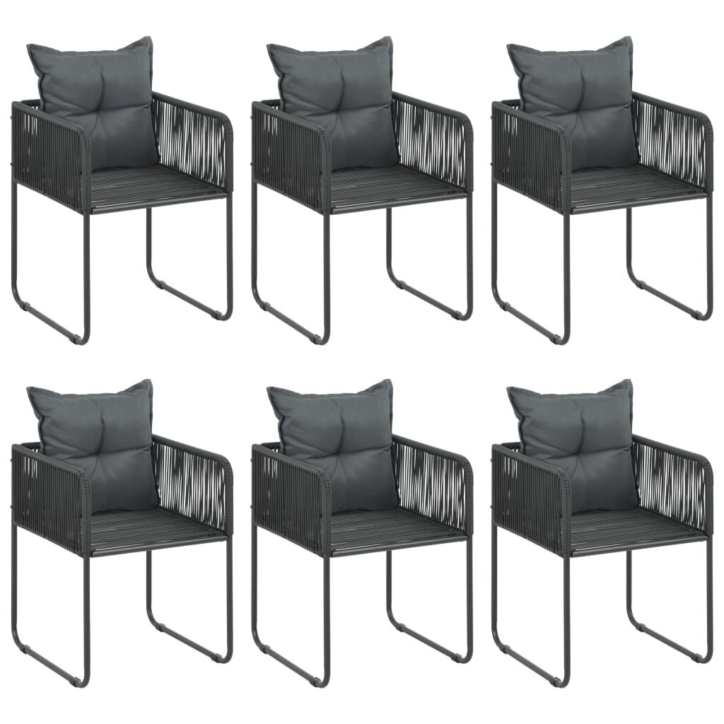 7 Piece Garden Dining Set PVC Rattan Black and Brown Price