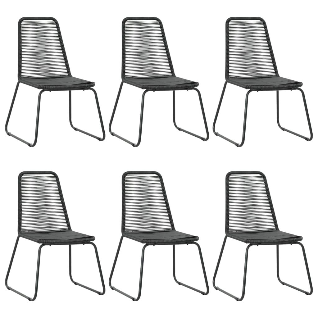 7 Piece Garden Dining Set PVC Rattan Black Price
