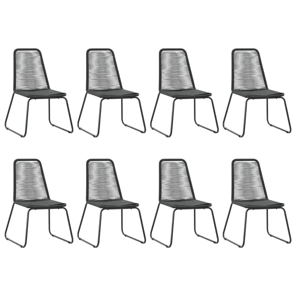 9 Piece Garden Dining Set PVC Rattan Black Price