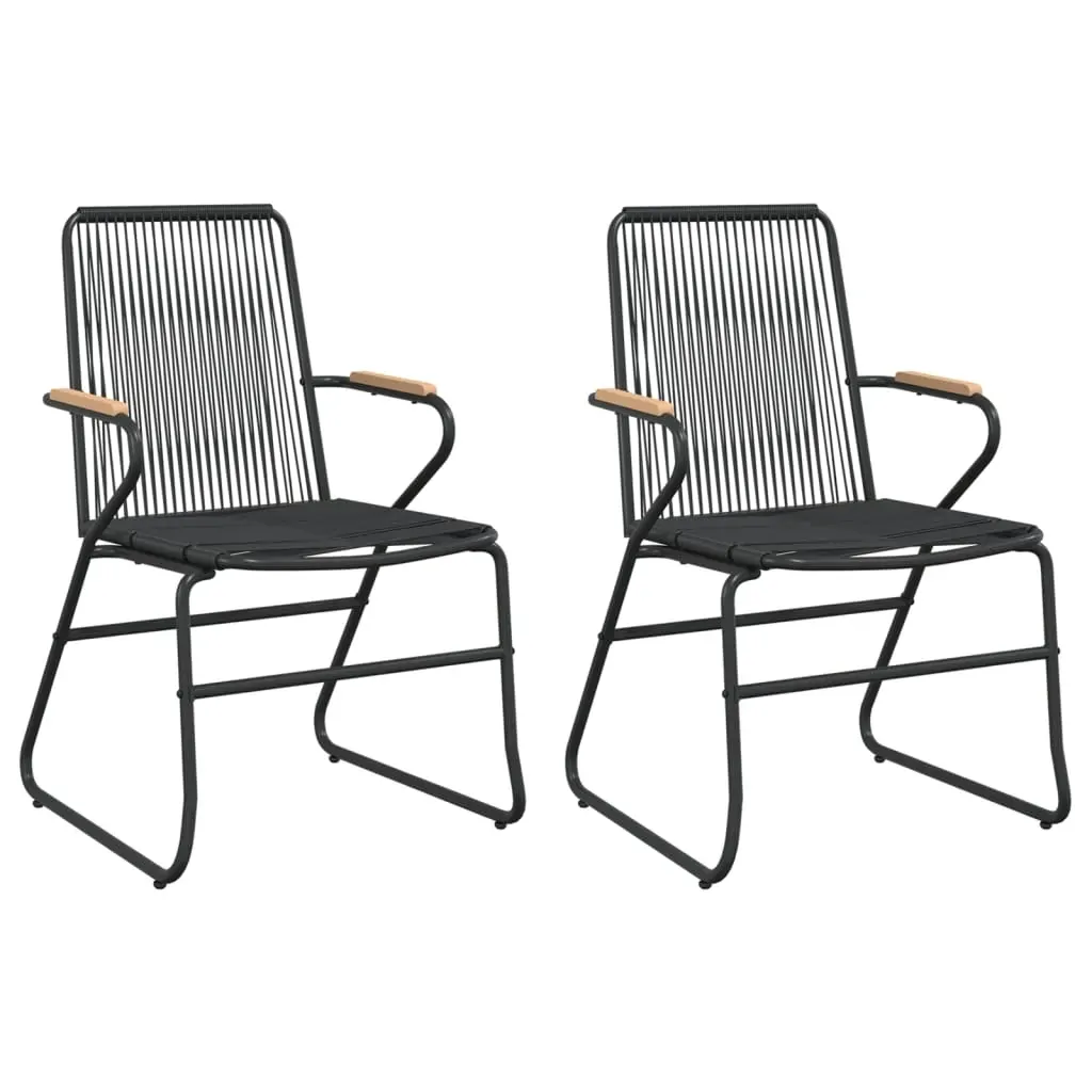 3 Piece Garden Dining Set Black PVC Rattan Price