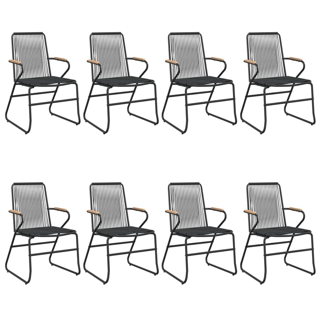9 Piece Garden Dining Set Black PVC Rattan Price
