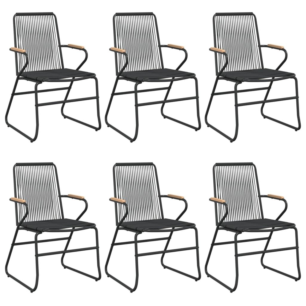 7 Piece Garden Dining Set Black PVC Rattan Price