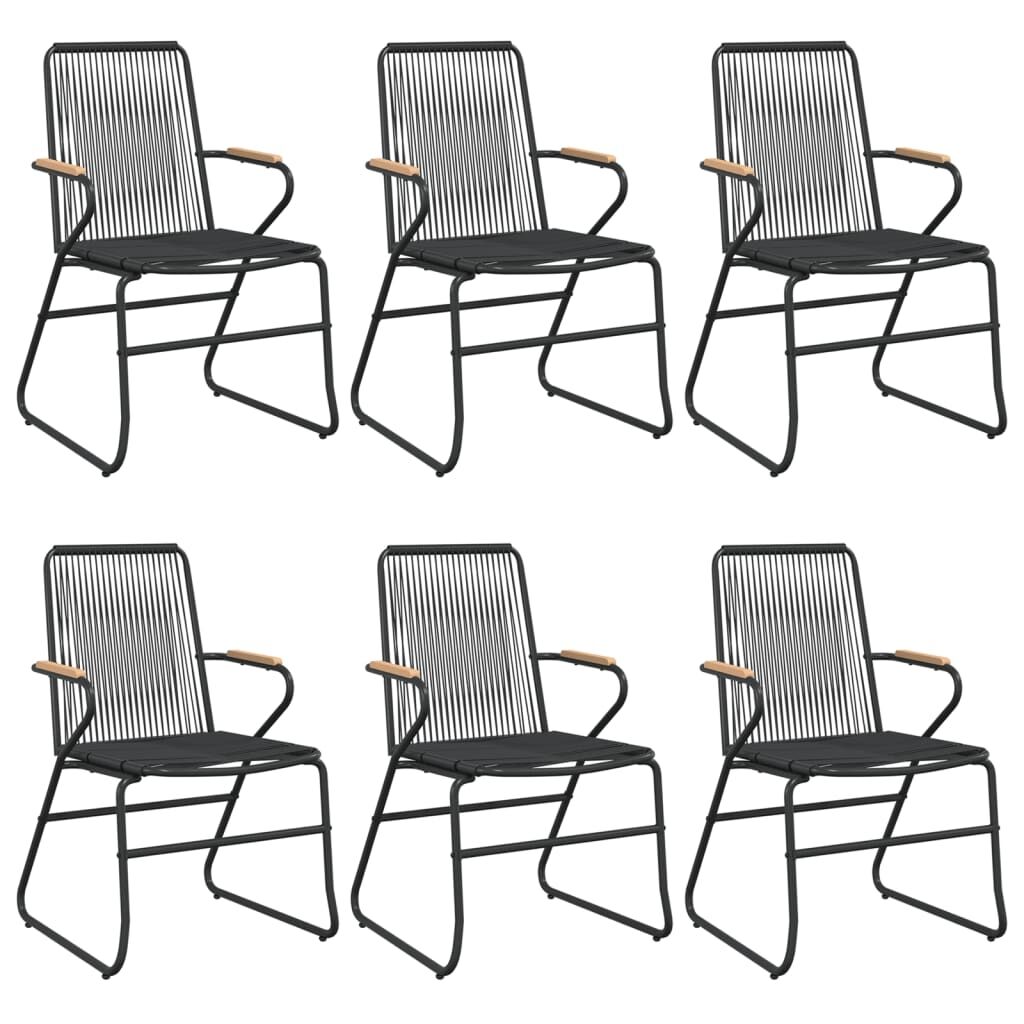 7 Piece Garden Dining Set Black PVC Rattan Price