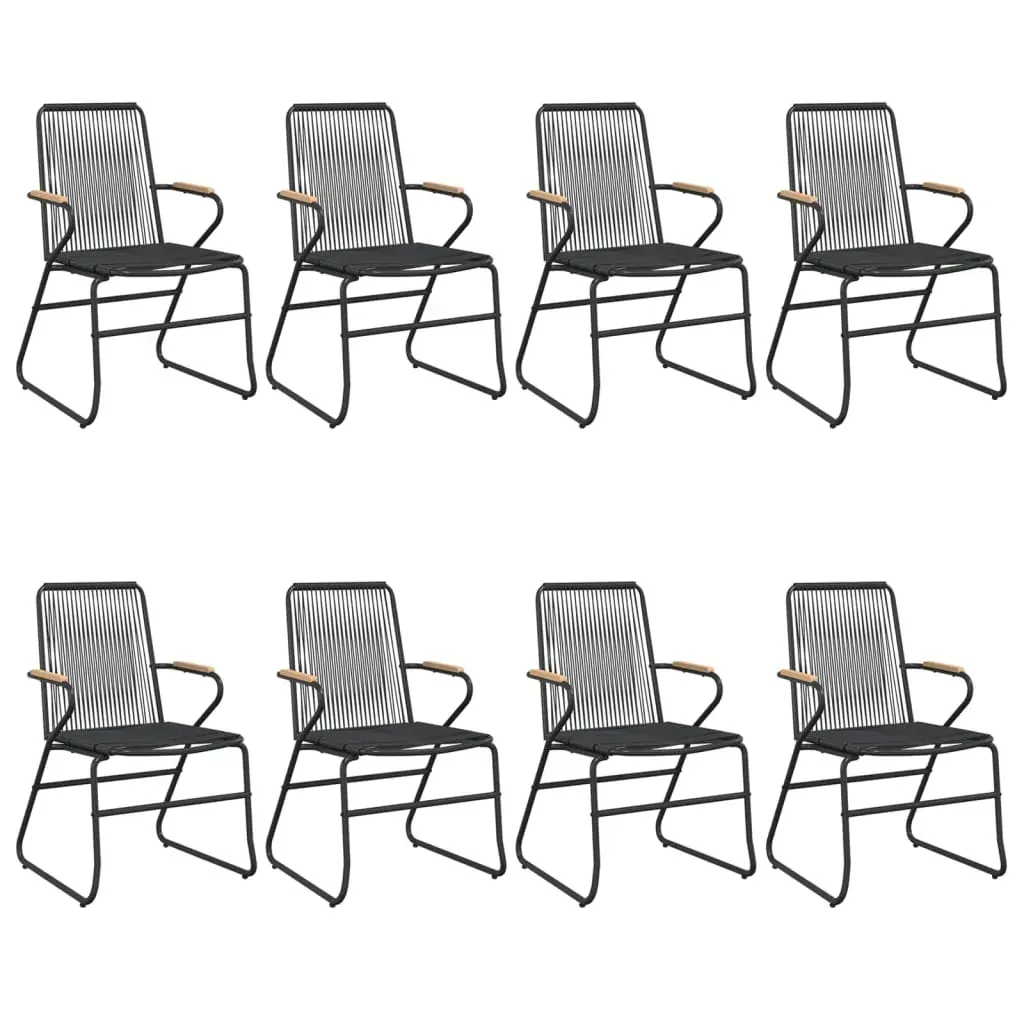 9 Piece Garden Dining Set Black PVC Rattan Price