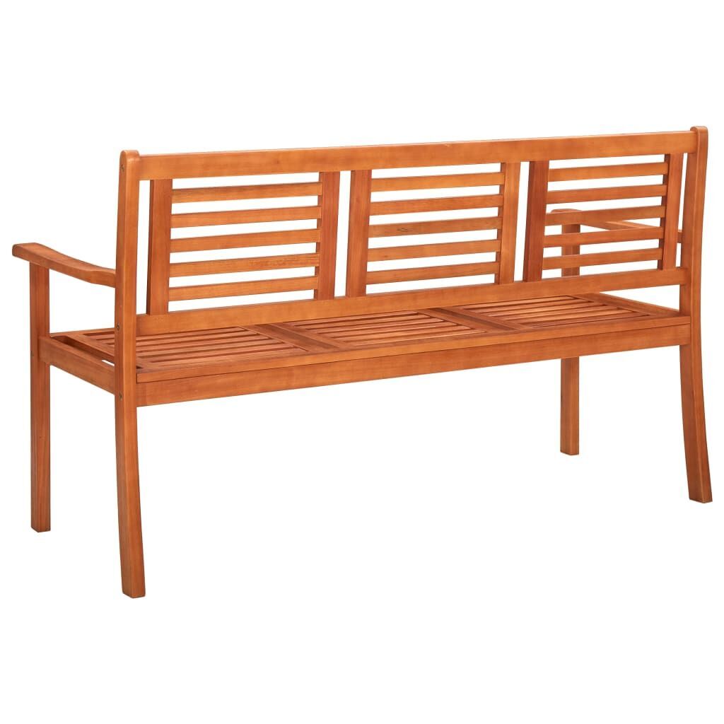 3-Seater Garden Bench with Cushion 150 cm Solid Eucalyptus Wood Price