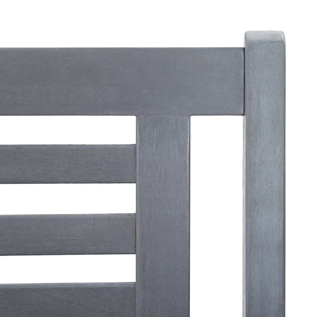 2-Seater Garden Bench with Cushion 120 cm Grey Eucalyptus Wood Price