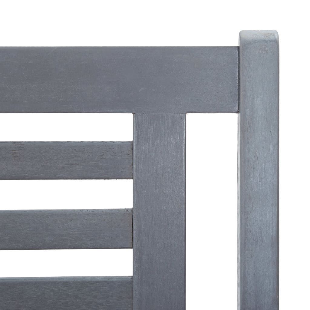 2-Seater Garden Bench with Cushion 120 cm Grey Eucalyptus Wood Price