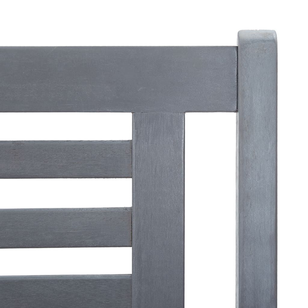 2-Seater Garden Bench with Cushion 120 cm Grey Eucalyptus Wood Price