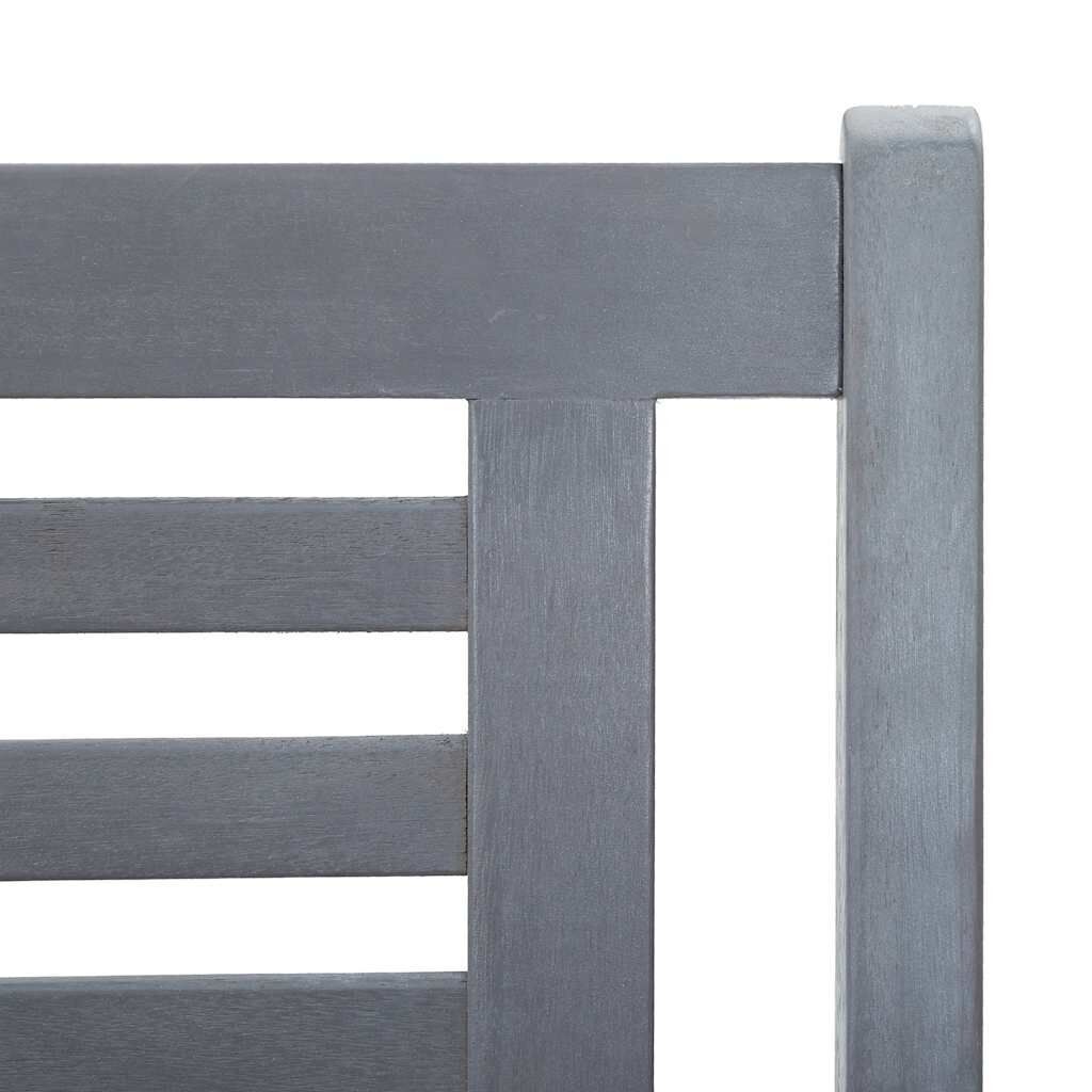 2-Seater Garden Bench with Cushion 120 cm Grey Eucalyptus Wood Price