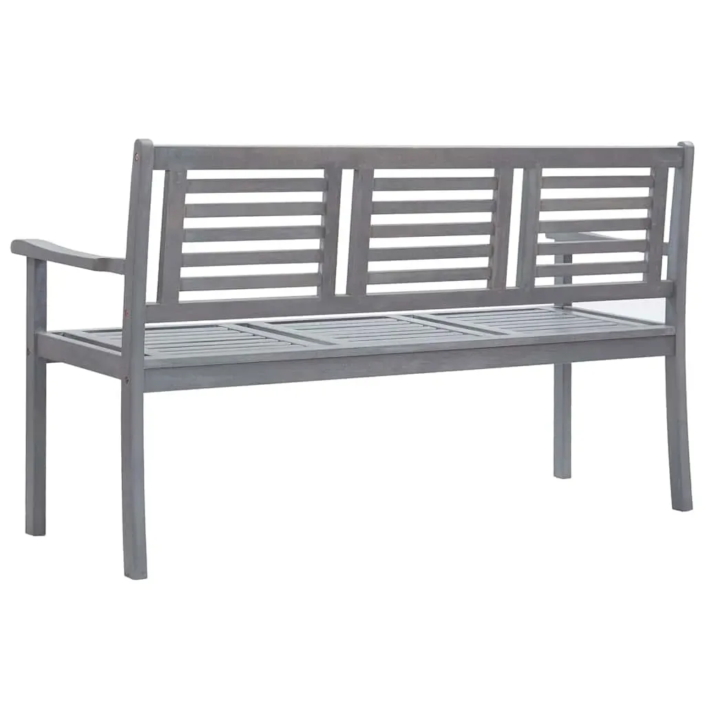 3-Seater Garden Bench with Cushion 150 cm Grey Eucalyptus Wood Price