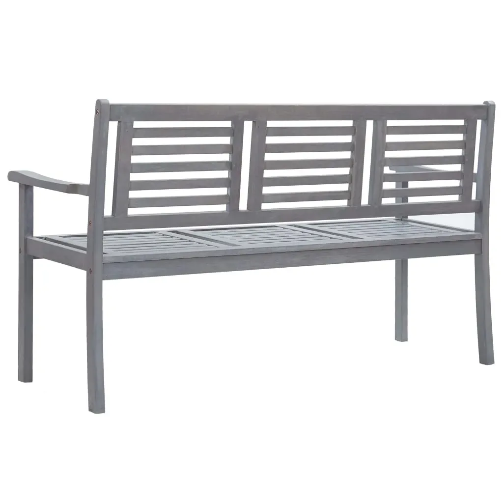 3-Seater Garden Bench with Cushion 150 cm Grey Eucalyptus Wood Price