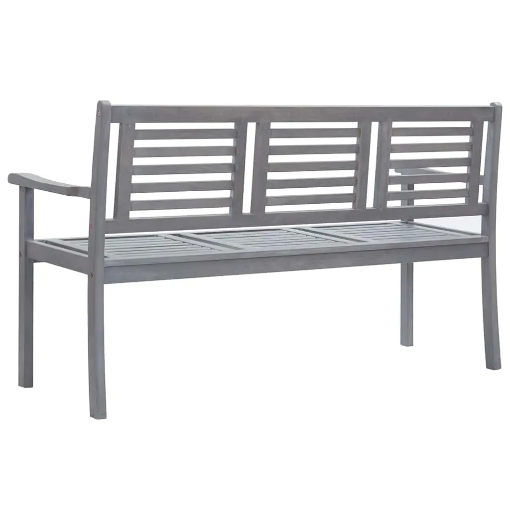 3-Seater Garden Bench with Cushion 150 cm Grey Eucalyptus Wood Price