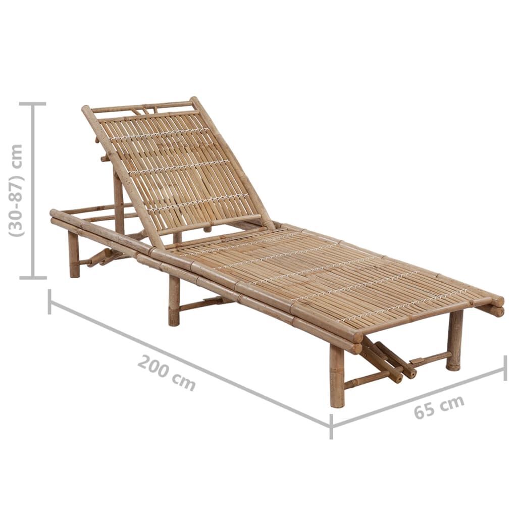 Garden Sun Lounger with Cushion Bamboo Price