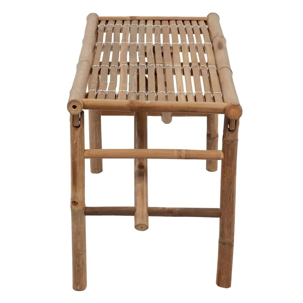Folding Garden Bench with Cushion 118 cm Bamboo Price