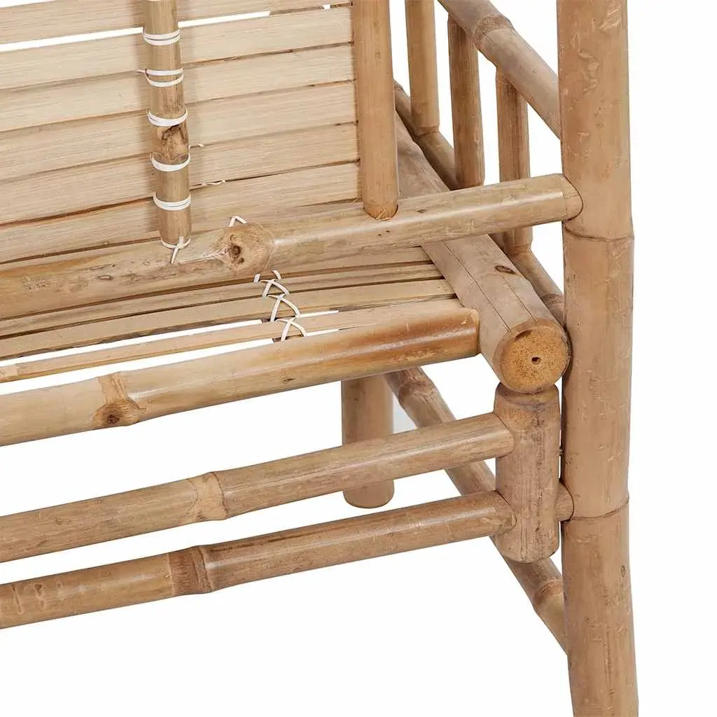 Garden Bench with Cushion 120 cm Bamboo Price