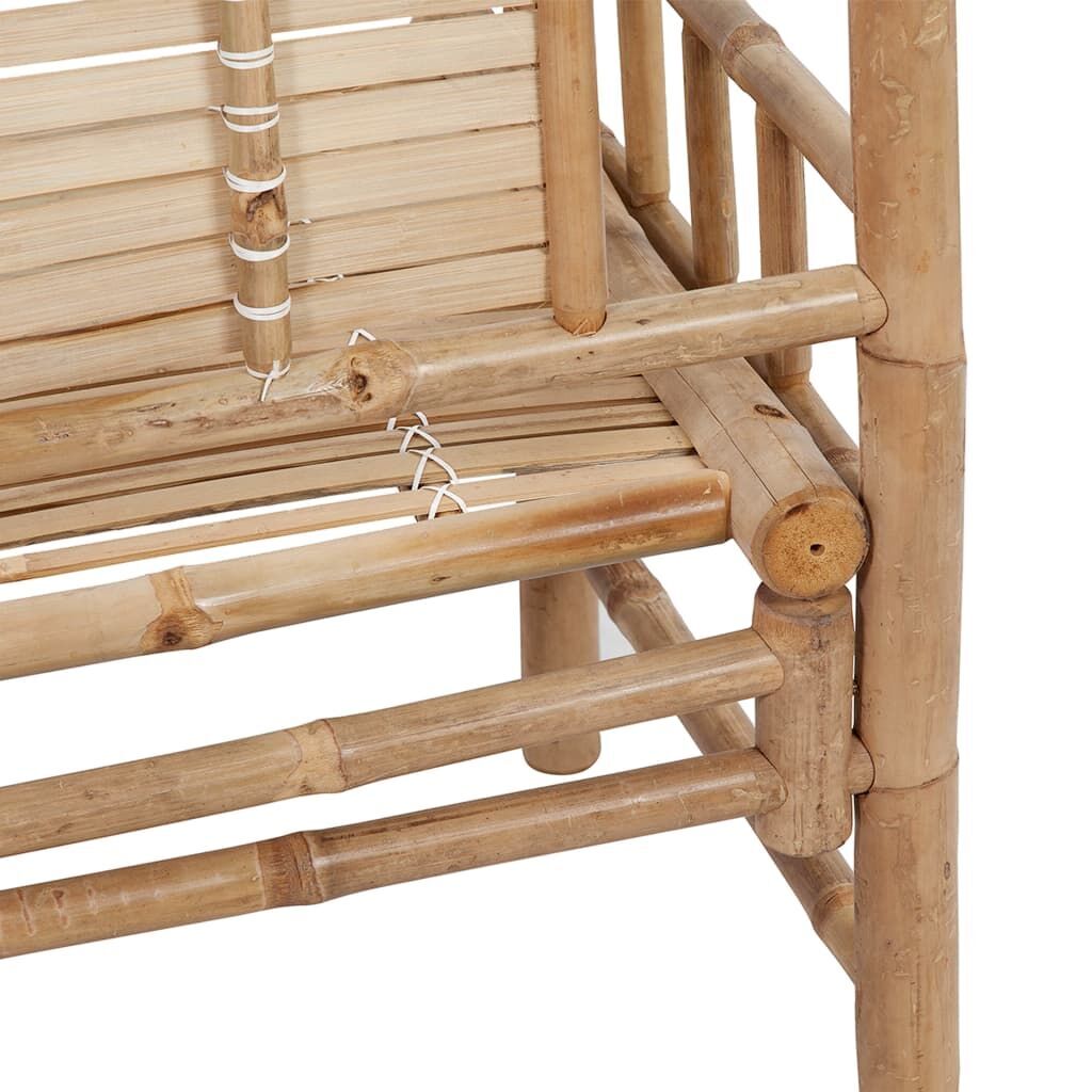 Garden Bench with Cushion 120 cm Bamboo Price