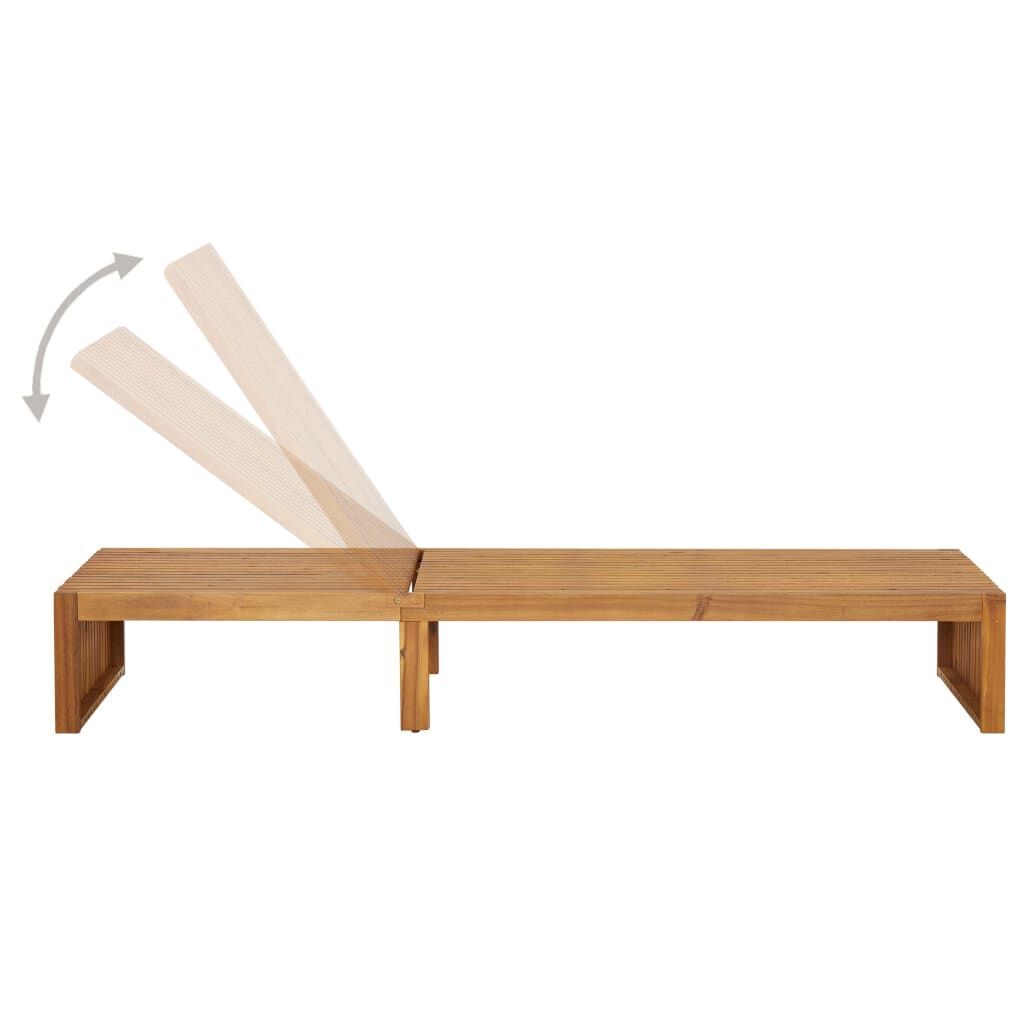 Sun Lounger with Cushion Solid Acacia Wood Price
