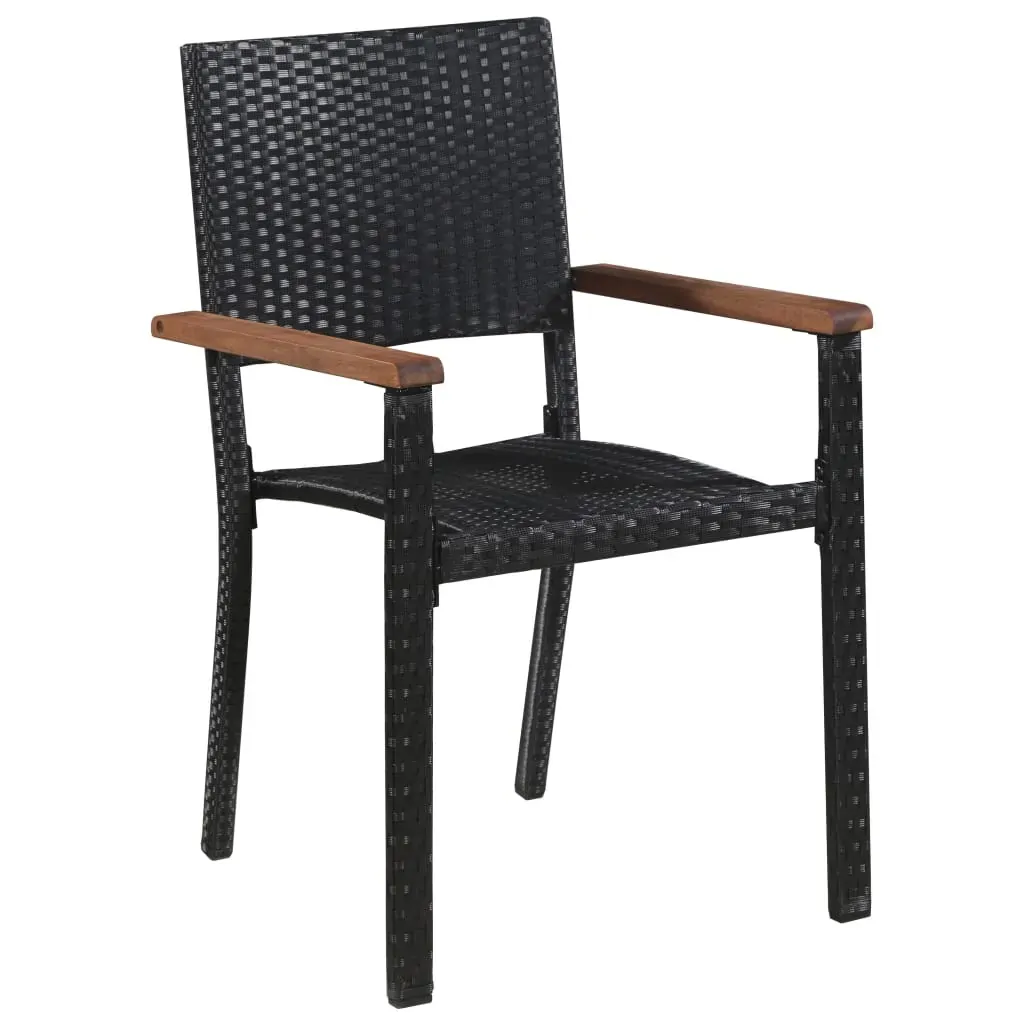 7 Piece Garden Dining Set Poly Rattan Black Price