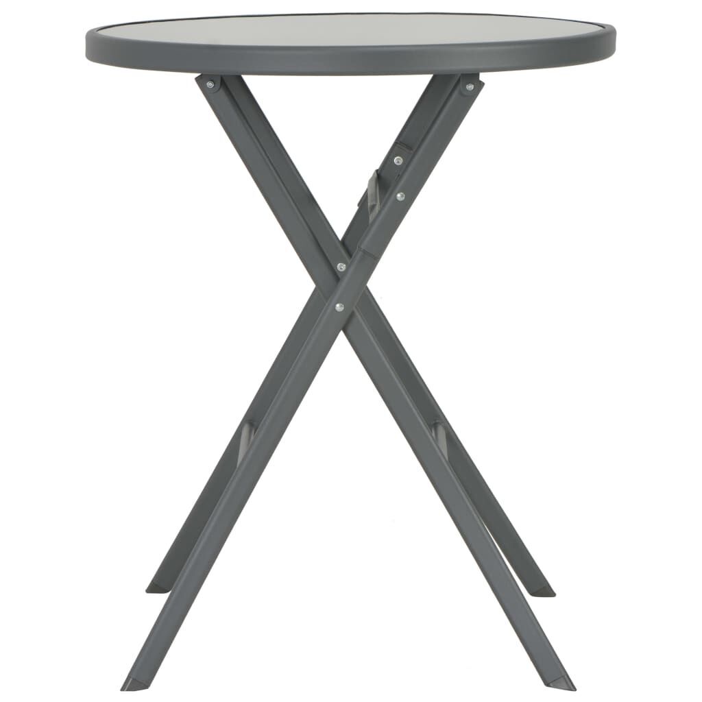 3 Piece Folding Bistro Set Steel Grey Price