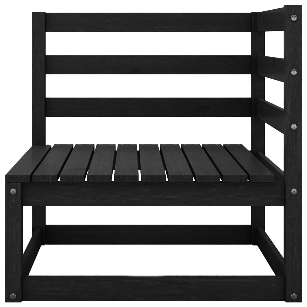 8 Piece Garden Lounge Set Black Solid Pinewood Price