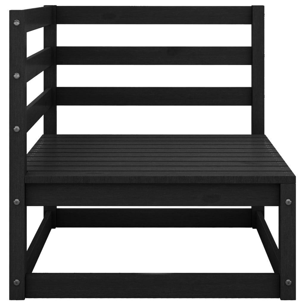 8 Piece Garden Lounge Set Black Solid Pinewood Price