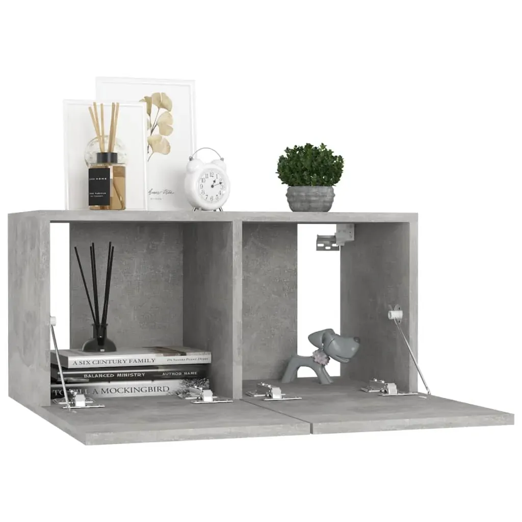 10 Piece TV Cabinet Set Concrete Grey Engineered Wood Price