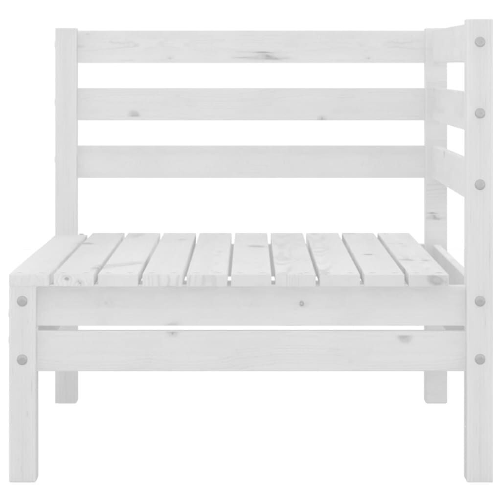 5 Piece Garden Lounge Set White Solid Pinewood Price